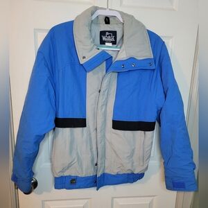 Vintage Woolrich Blue & Gray Nylon Jacket Coat Size M